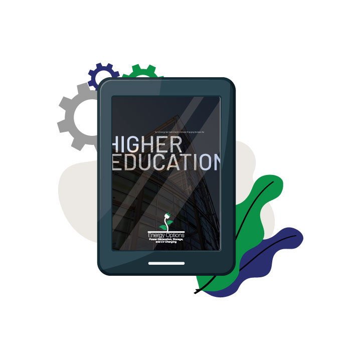 graphic of tablet with higher ed document
