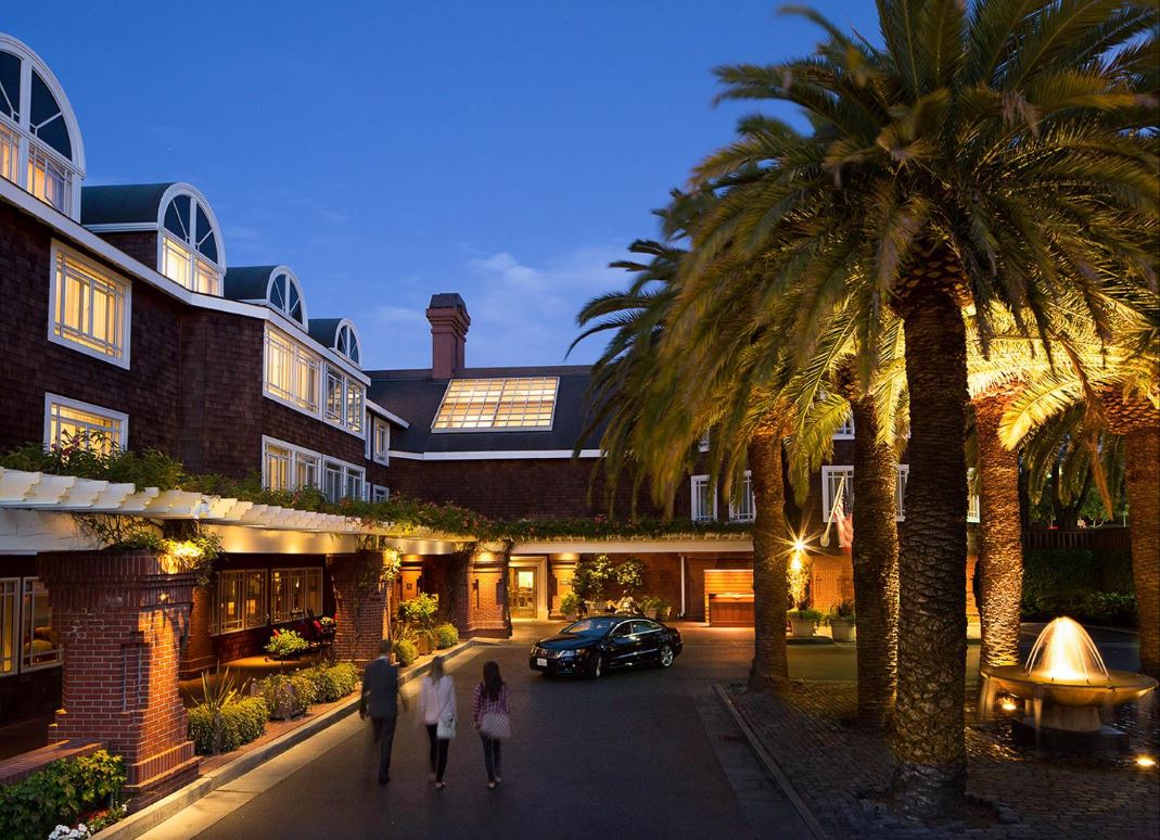 sanford park hotel outside with guests walking